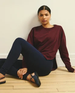 Fiona Side Slit Sweatshirt Black Cherry