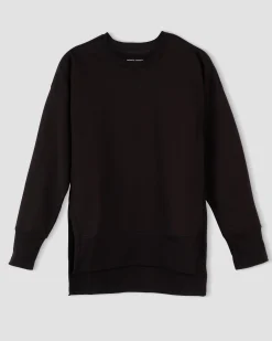 Fiona Side Slit Sweatshirt Black