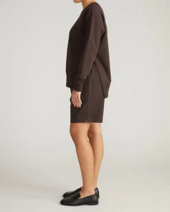 Fiona Side Slit Sweatshirt Deep Brown