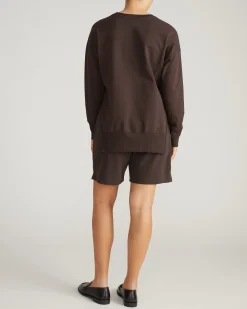 Fiona Side Slit Sweatshirt Deep Brown