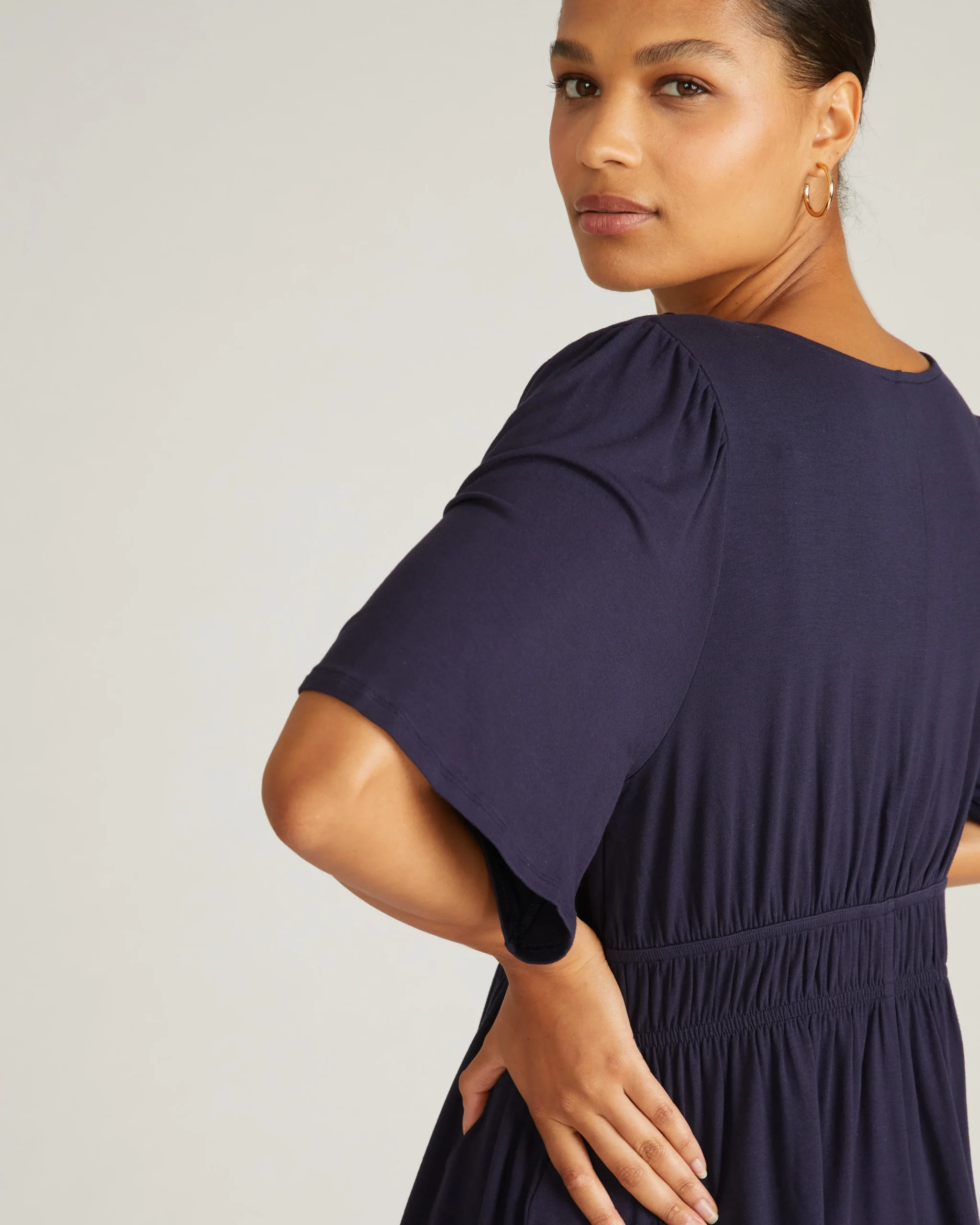 Flora Liquid Jersey Top Midnight