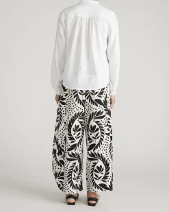 Frances Embroidered Linen Blend Blouse White