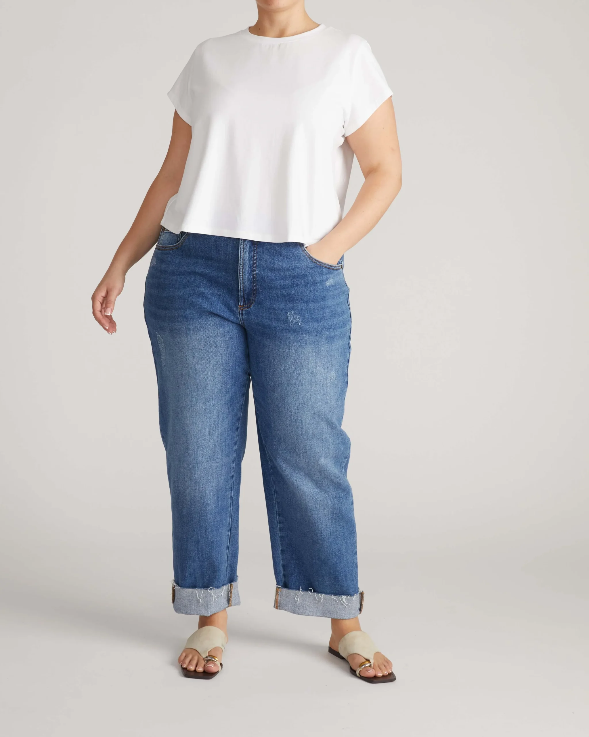 Frenchie Easy Fit Tee White
