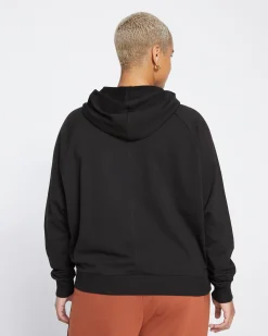 French Terry Pullover Hoodie Black