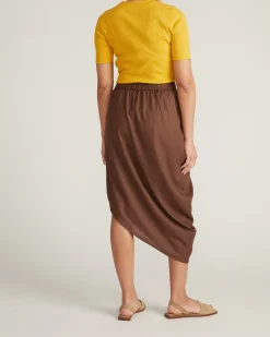 Geneva Linen Blend Skirt Peppercorn