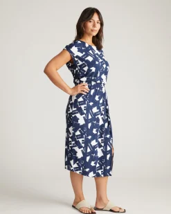 Havana Divine Jersey Dress Navy Santiago Print
