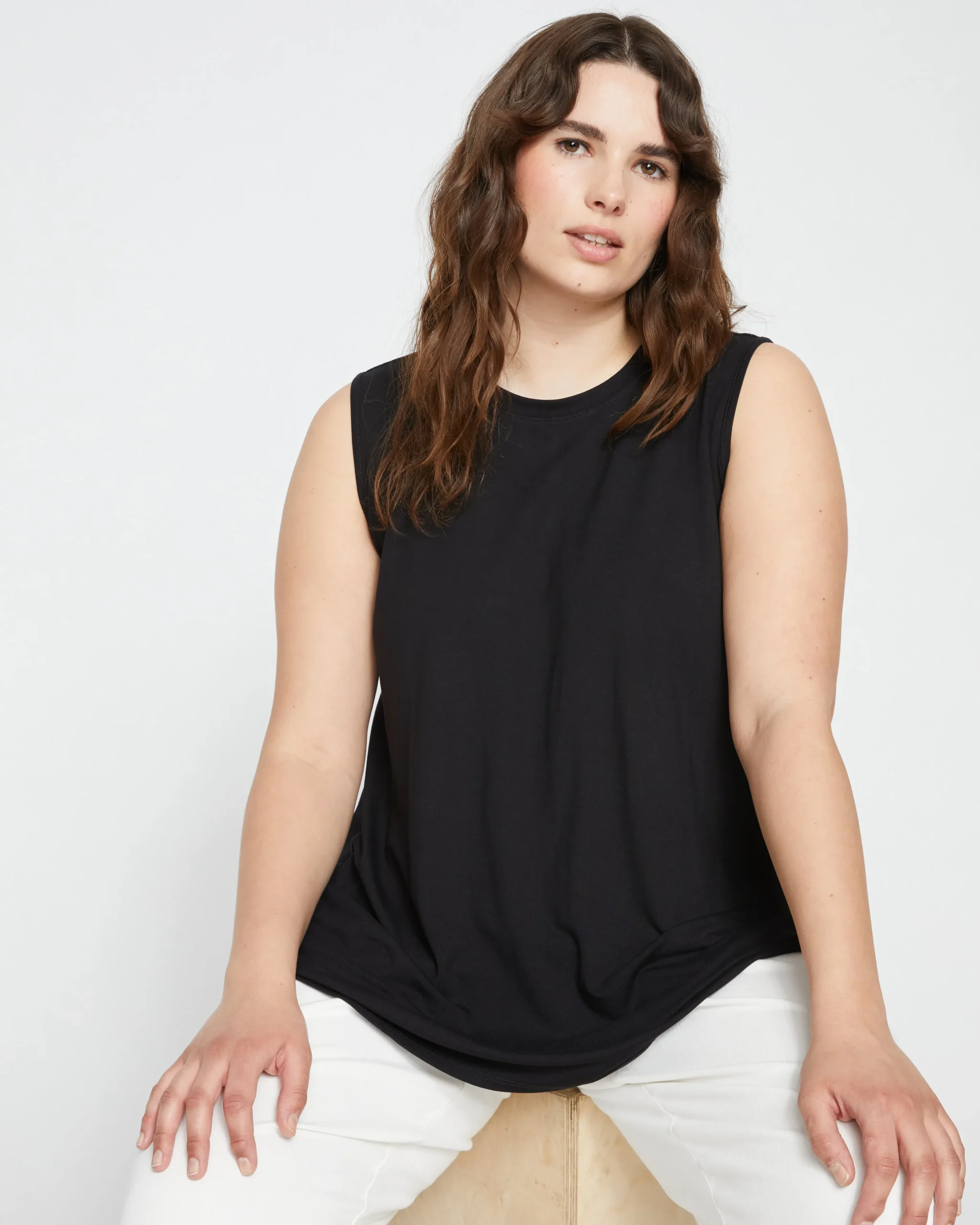 Heatwave Divine Jersey Flared Tank Black
