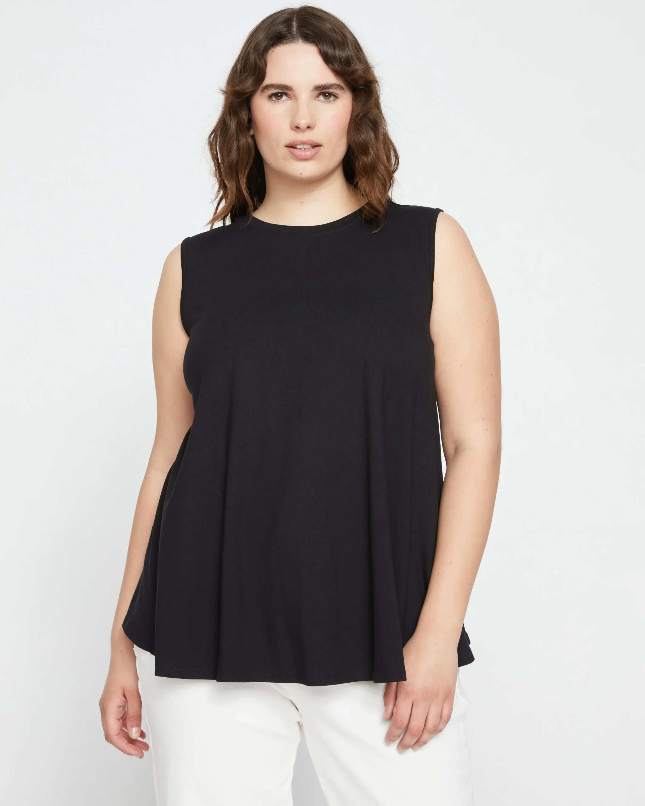 Heatwave Divine Jersey Flared Tank Black