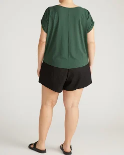 Helena Divine Jersey Gathered Tee Conifer