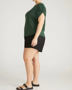 Helena Divine Jersey Gathered Tee Conifer