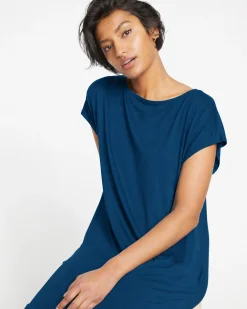 Helen Liquid Jersey Shift Dress Blue Teal