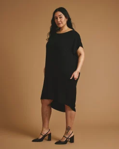 Helen Liquid Jersey Shift Dress Black