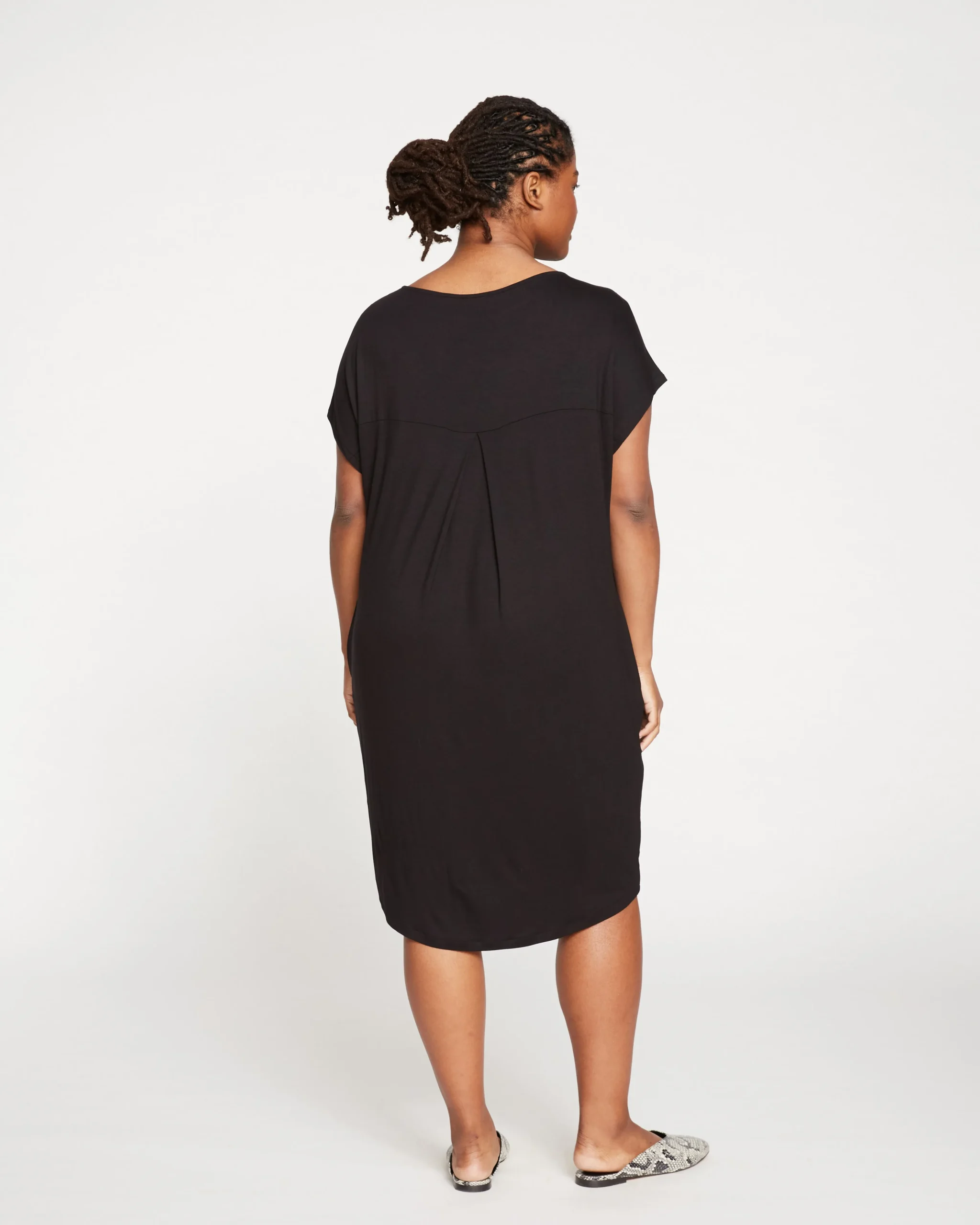 Helen Liquid Jersey Shift Dress Black