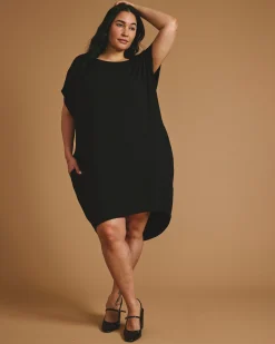 Helen Liquid Jersey Shift Dress Black