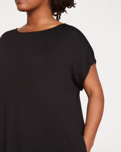 Helen Liquid Jersey Shift Dress Black