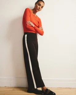 Henley Long Sleeve Ribbed Tee Poppy