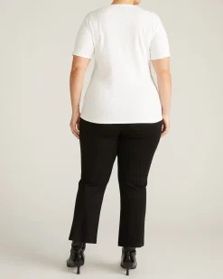 Henley Short Sleeve Ribbed Tee White