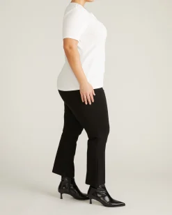 Henley Short Sleeve Ribbed Tee White