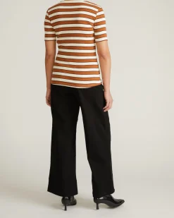 Henley Short Sleeve Ribbed Tee Baker Street Stripe