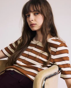 Henley Short Sleeve Ribbed Tee Baker Street Stripe