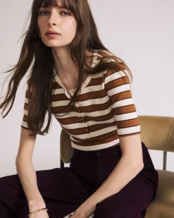 Henley Short Sleeve Ribbed Tee Baker Street Stripe
