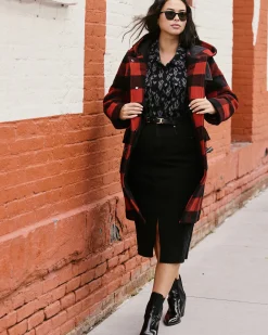 Highlands Duffle Coat Red Buffalo Check