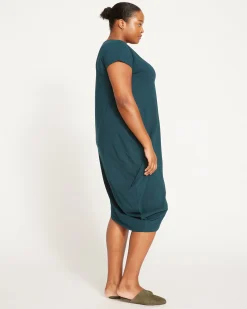 Iconic Geneva V-Neck Dress Deep Sea