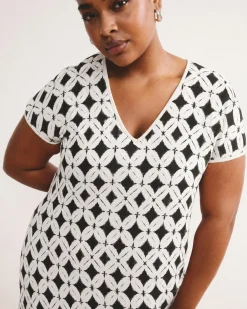 Iconic Geneva V-Neck Dress Eclipse Print