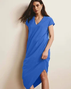 Iconic Geneva V-Neck Dress Lapis