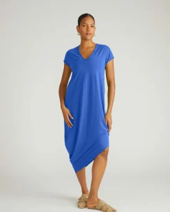 Iconic Geneva V-Neck Dress Lapis