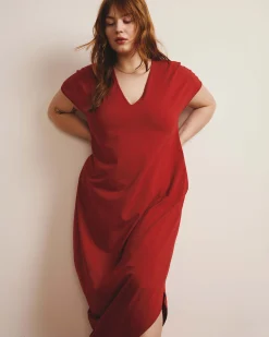 Iconic Geneva V-Neck Dress Ruby Red