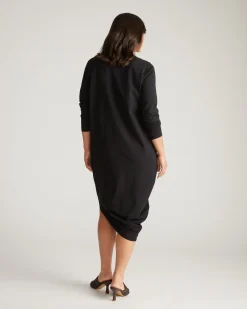 Iconic Long Sleeve V-Neck Geneva Dress Black