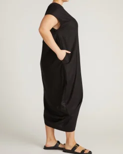 Iconic Stretch Linen Blend Geneva Dress Black