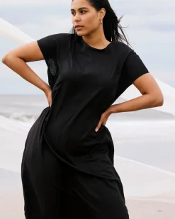 Iconic Stretch Linen Blend Geneva Dress Black