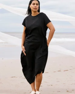 Iconic Stretch Linen Blend Geneva Dress Black