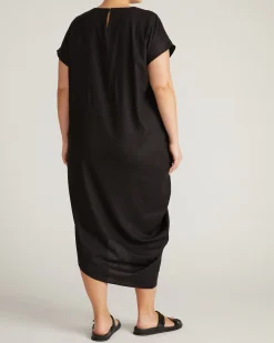 Iconic Stretch Linen Blend Geneva Dress Black