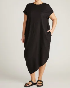 Iconic Stretch Linen Blend Geneva Dress Black