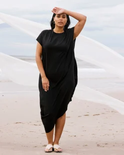 Iconic Stretch Linen Blend Geneva Dress Black