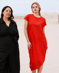 Iconic Stretch Linen Blend Geneva Dress Shoreline Sunset