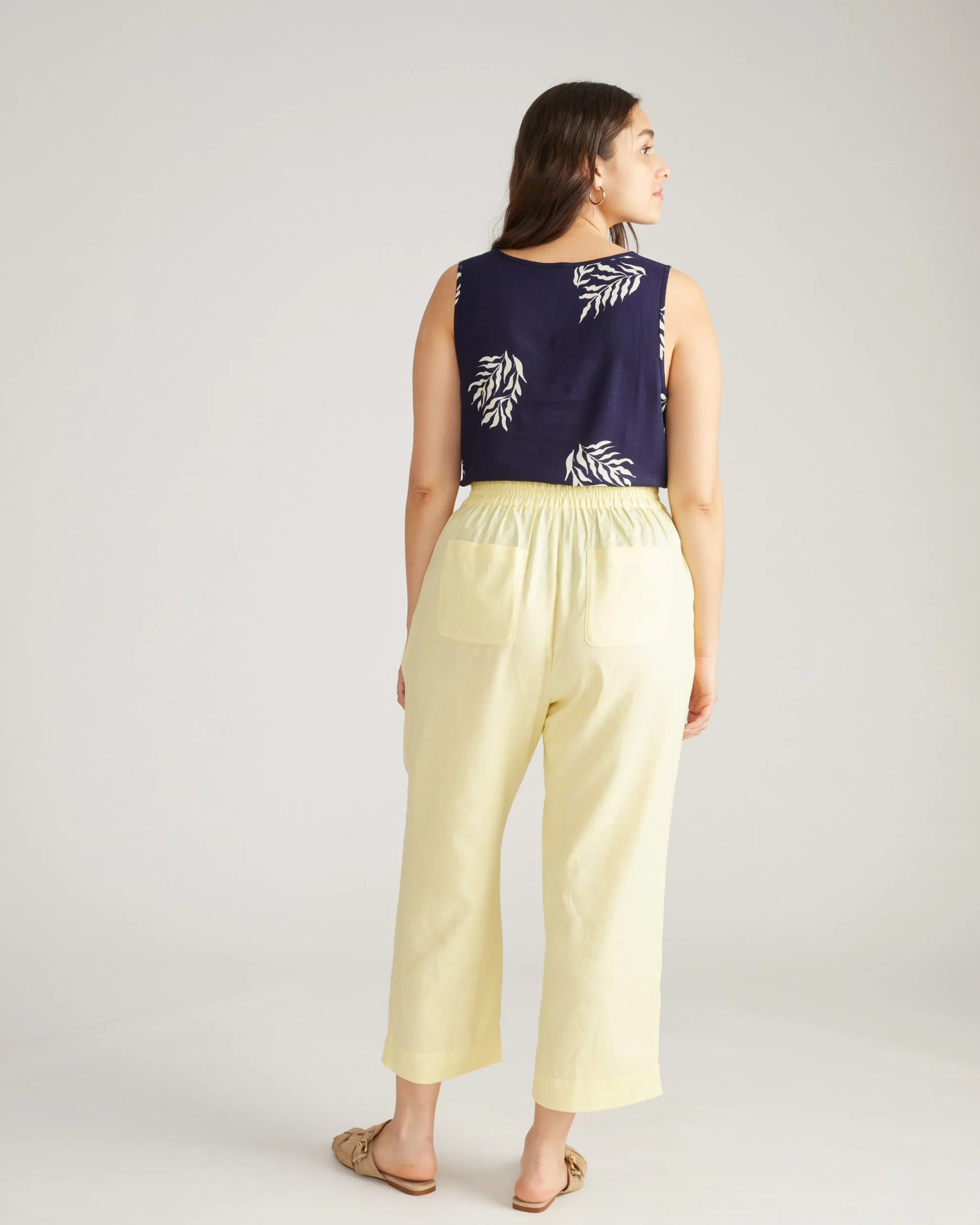 Iris Linen Blend Easy Pull-On Pants Twinkle