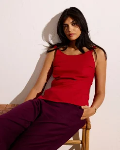 Iris Linen Blend Easy Pull-On Pants Acai