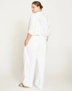 Iris Linen Blend Easy Pull-On Pants White