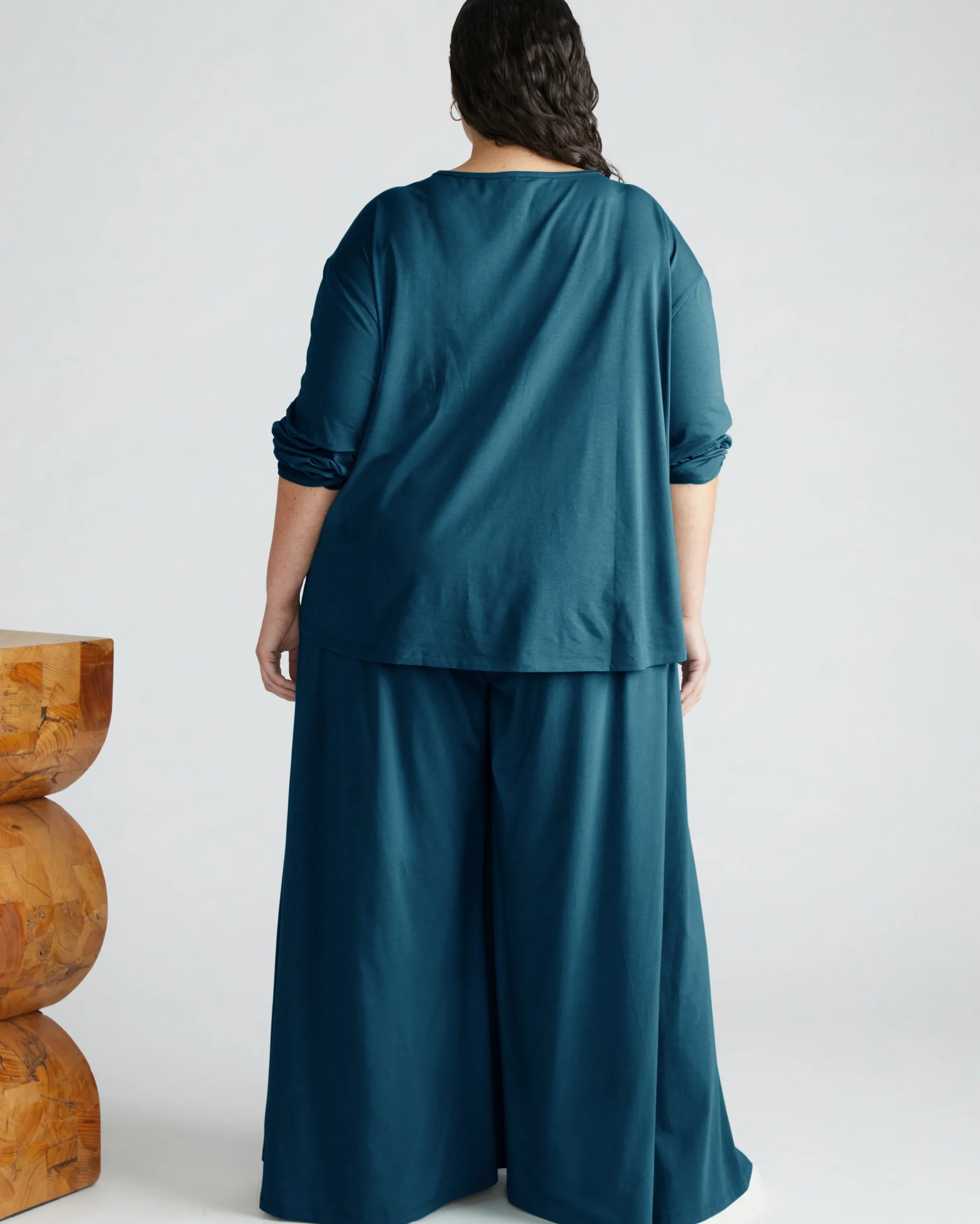 Isadora Wide Leg Lounge Pants Deep Sea
