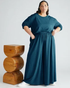 Isadora Wide Leg Lounge Pants Deep Sea