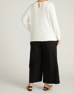 Joan Liquid Jersey Long Sleeve Top White