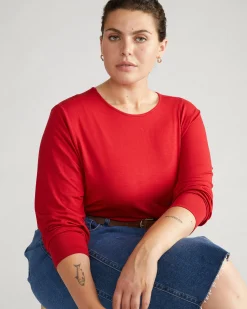 Joan Liquid Jersey Long Sleeve Top New York Red