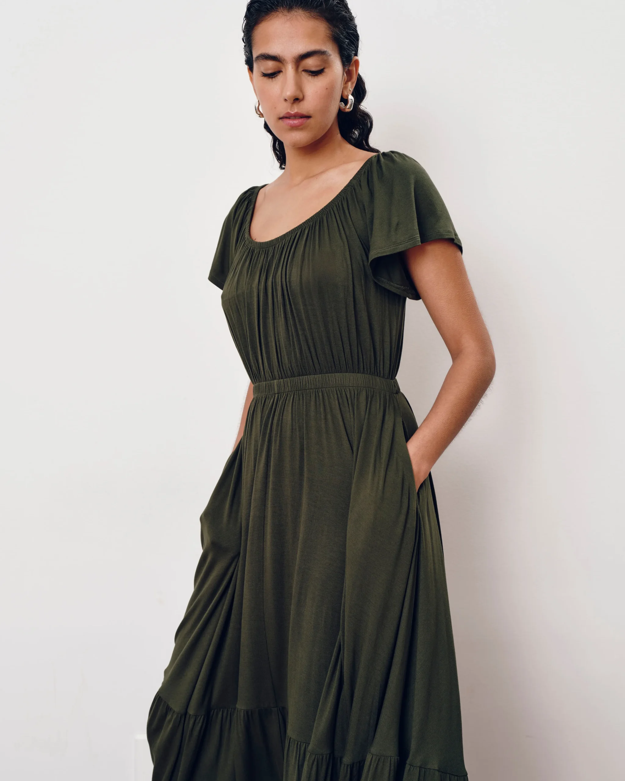 Kahlo Liquid Jersey Dress Coratina Green