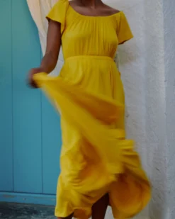 Kahlo Liquid Jersey Dress Golden Hour