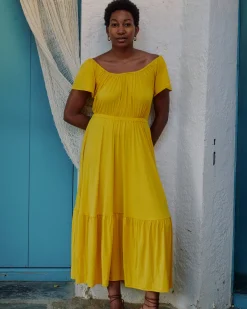 Kahlo Liquid Jersey Dress Golden Hour