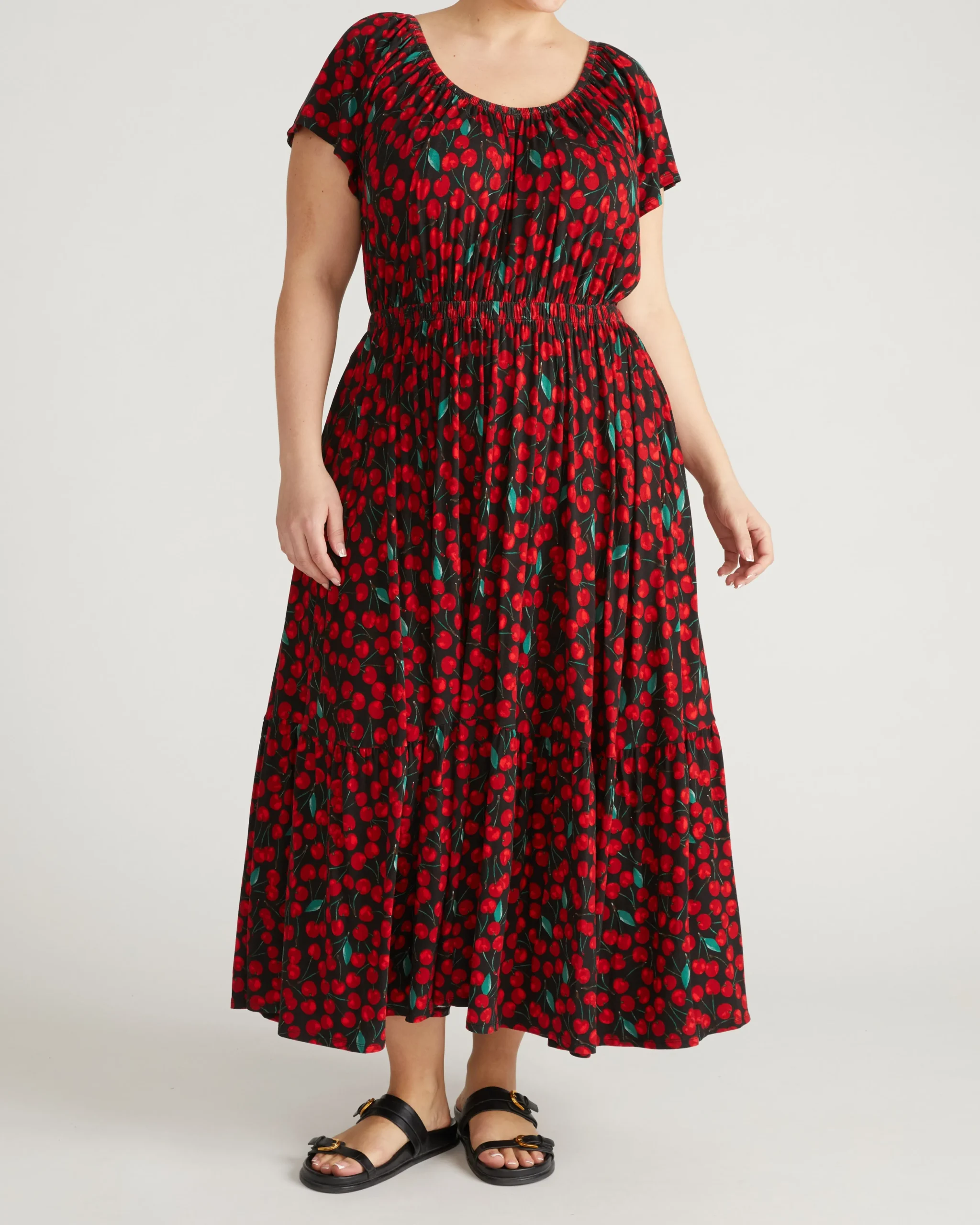 Kahlo Liquid Jersey Dress Very Cherry Print